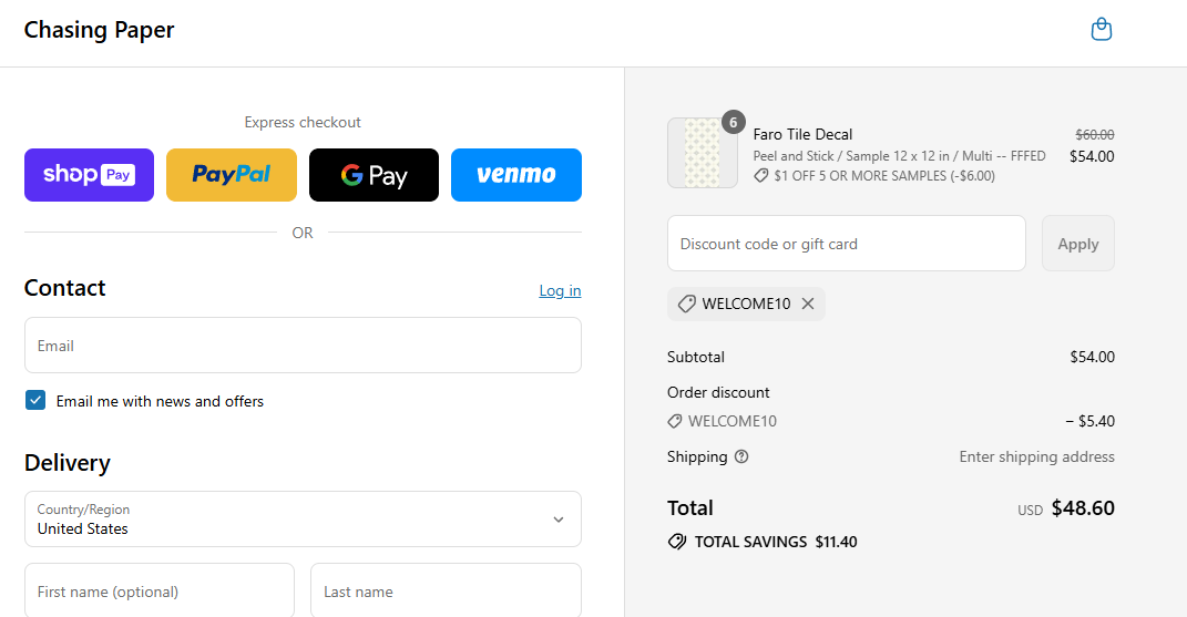 Coupon proof WELCOME10