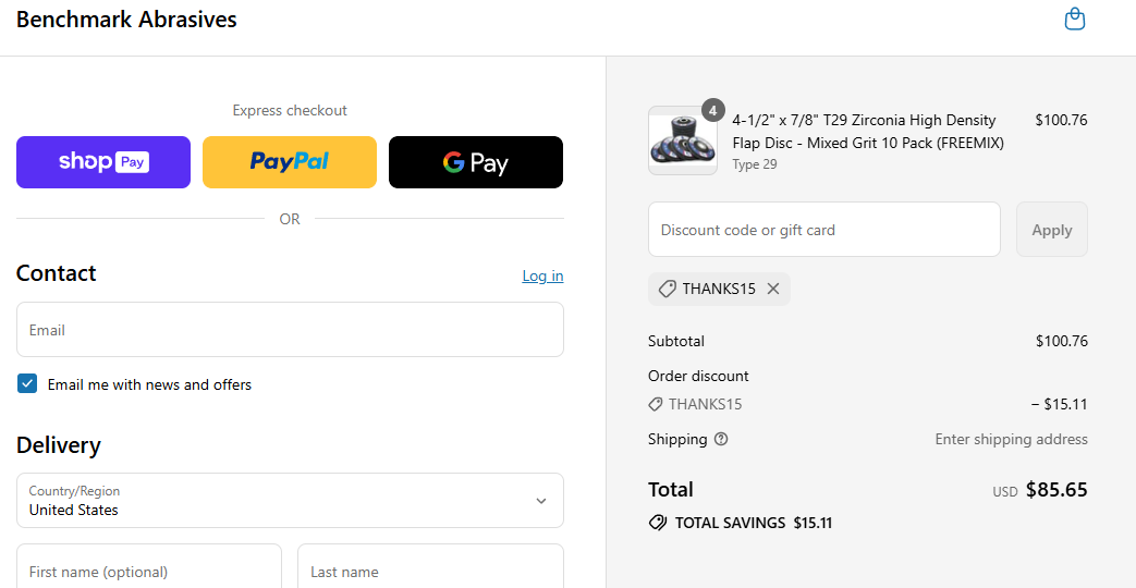 Coupon proof THANKS15