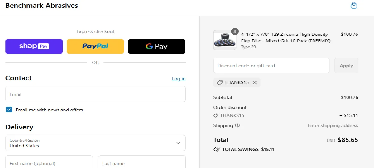 Coupon proof THANKS15