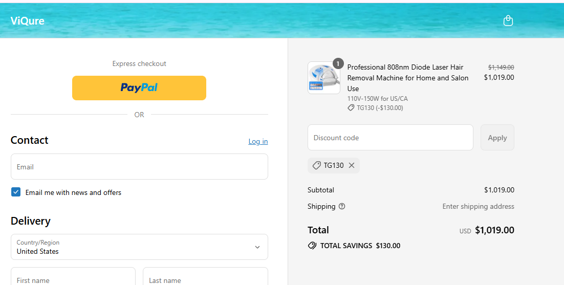 Coupon proof TG130