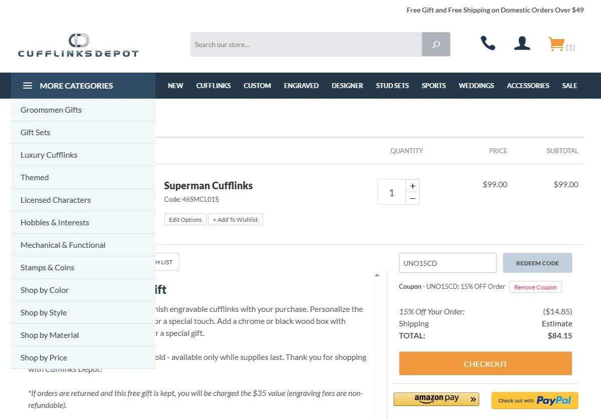 Coupon proof UNO15CD