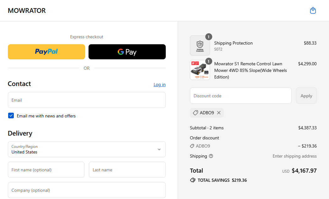 Coupon proof ADBO9