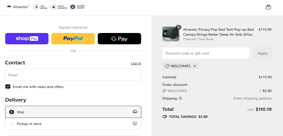 Coupon proof WELCOME5