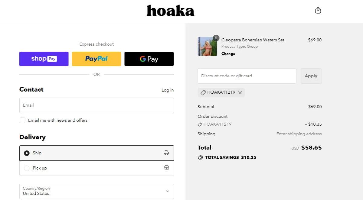 Coupon proof HOAKA11219