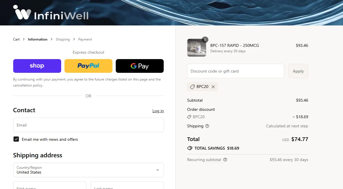 Coupon proof BPC20