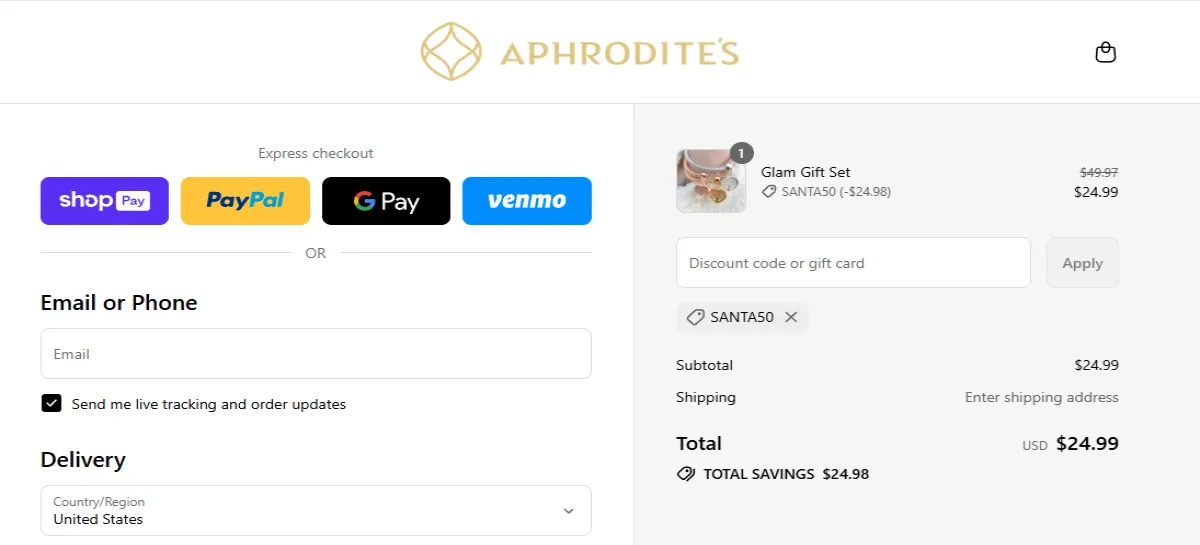 Coupon proof SANTA50