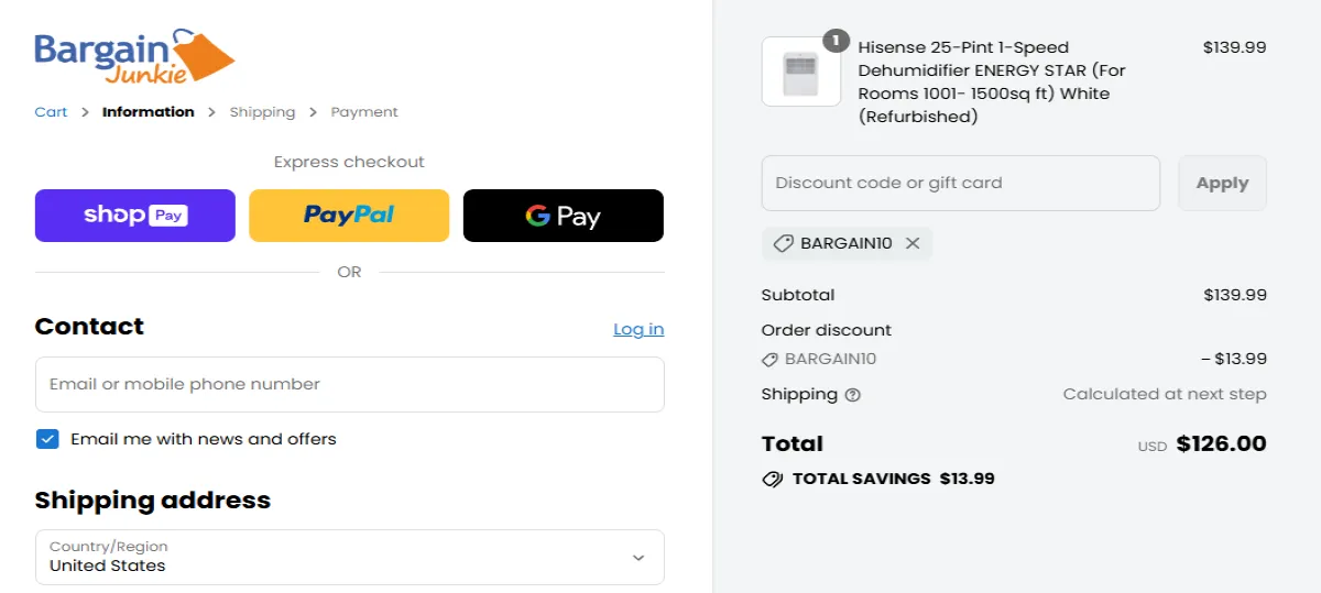 Coupon proof BARGAIN10