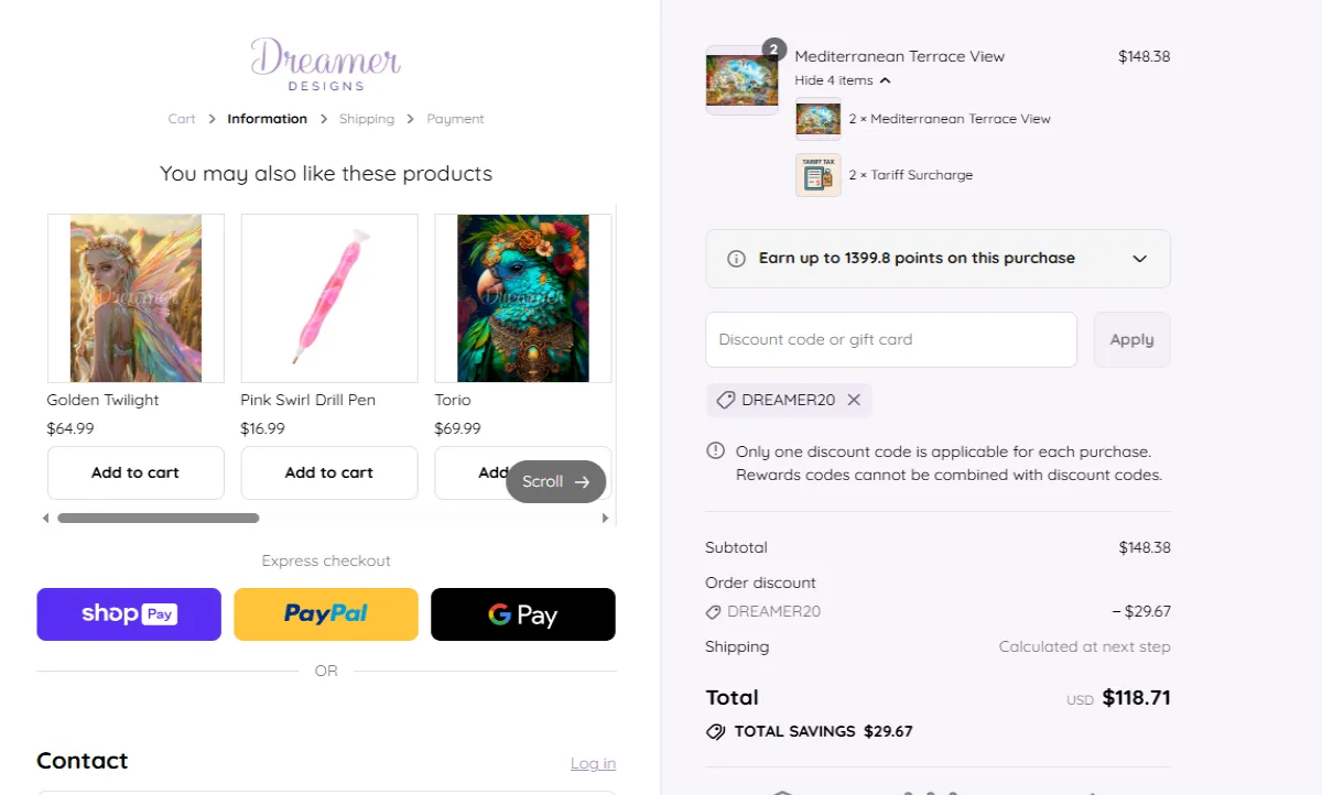 Coupon proof DREAMER20