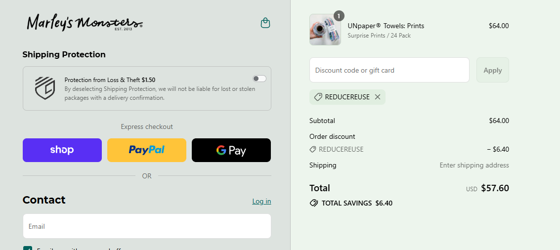 Coupon proof REDUCEREUSE