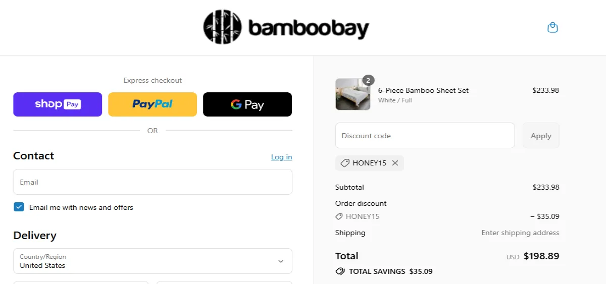 Coupon proof HONEY15