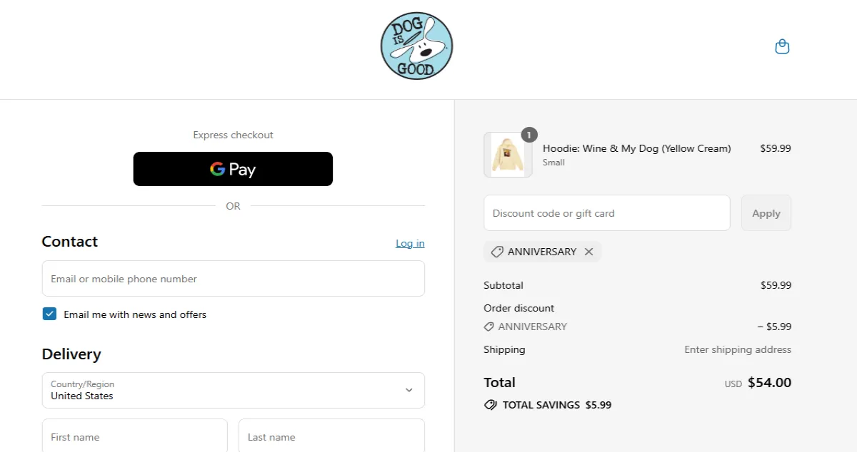 Coupon proof ANNIVERSARY