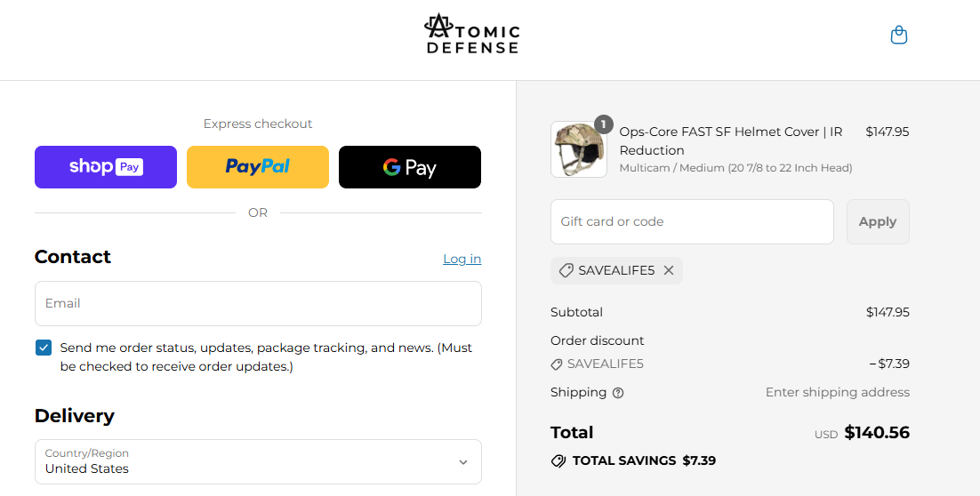 Coupon proof SAVEALIFE5