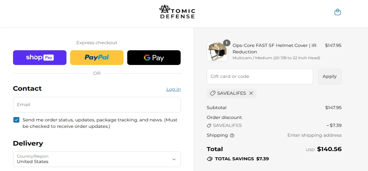 Coupon proof SAVEALIFE5