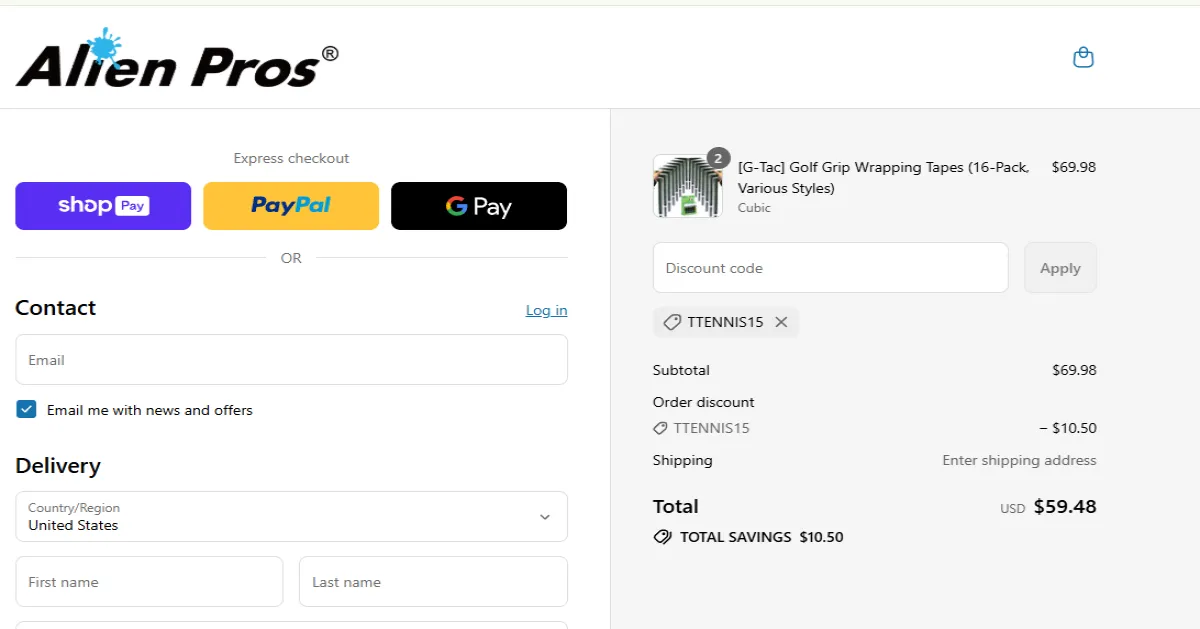 Coupon proof TTENNIS15