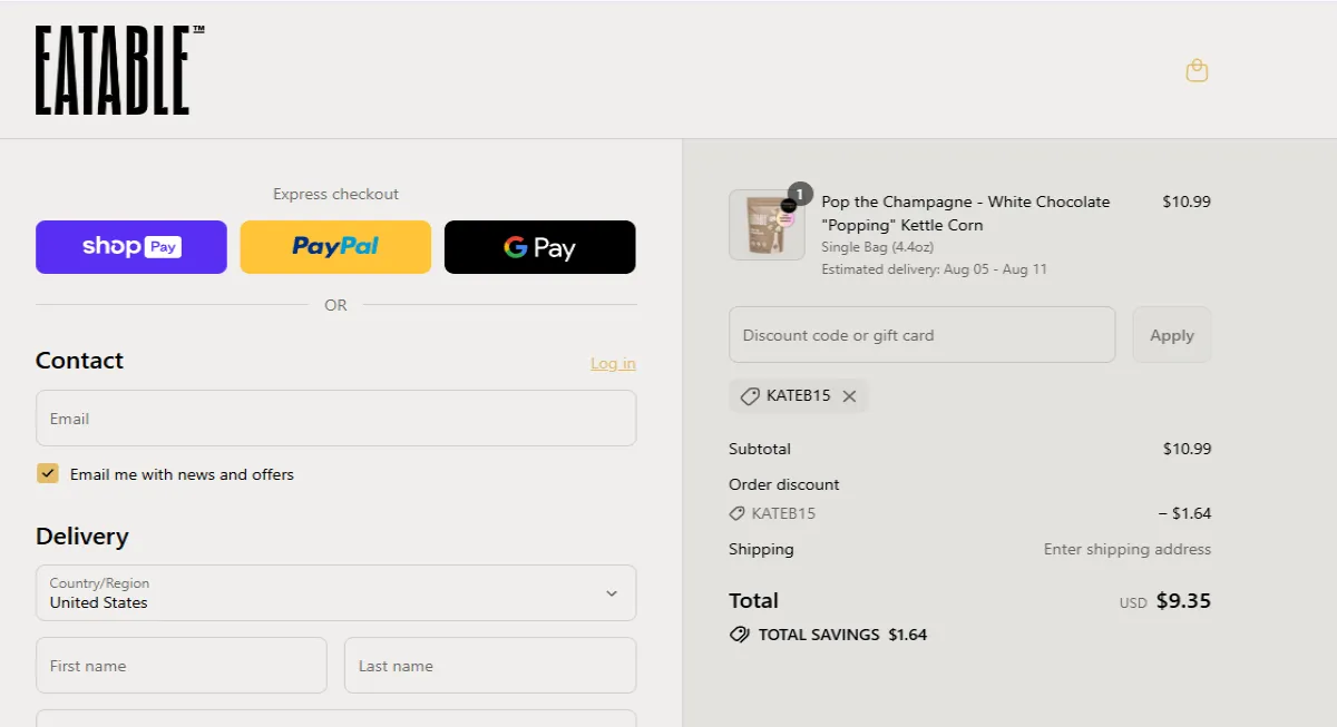 Coupon proof KATEB15