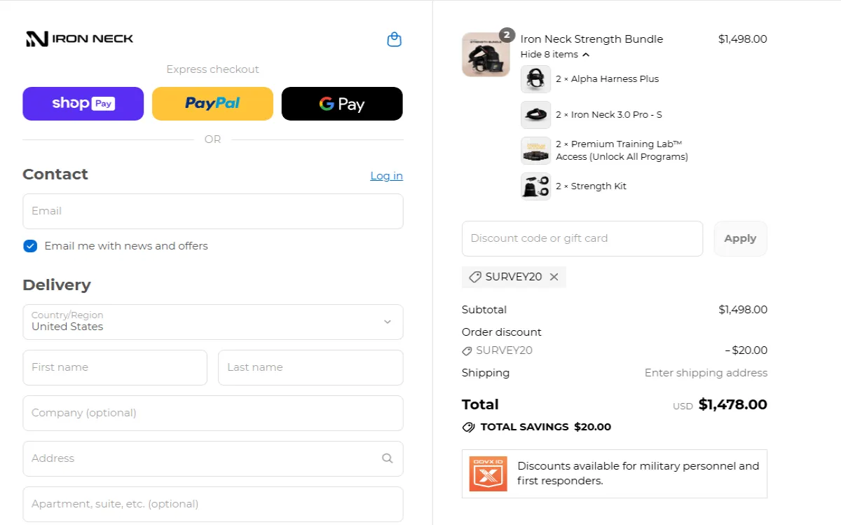Coupon proof SURVEY20