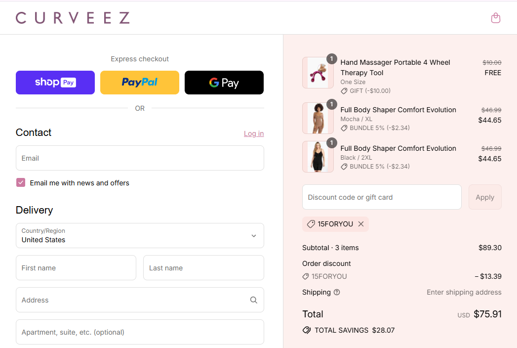 Coupon proof 15FORYOU