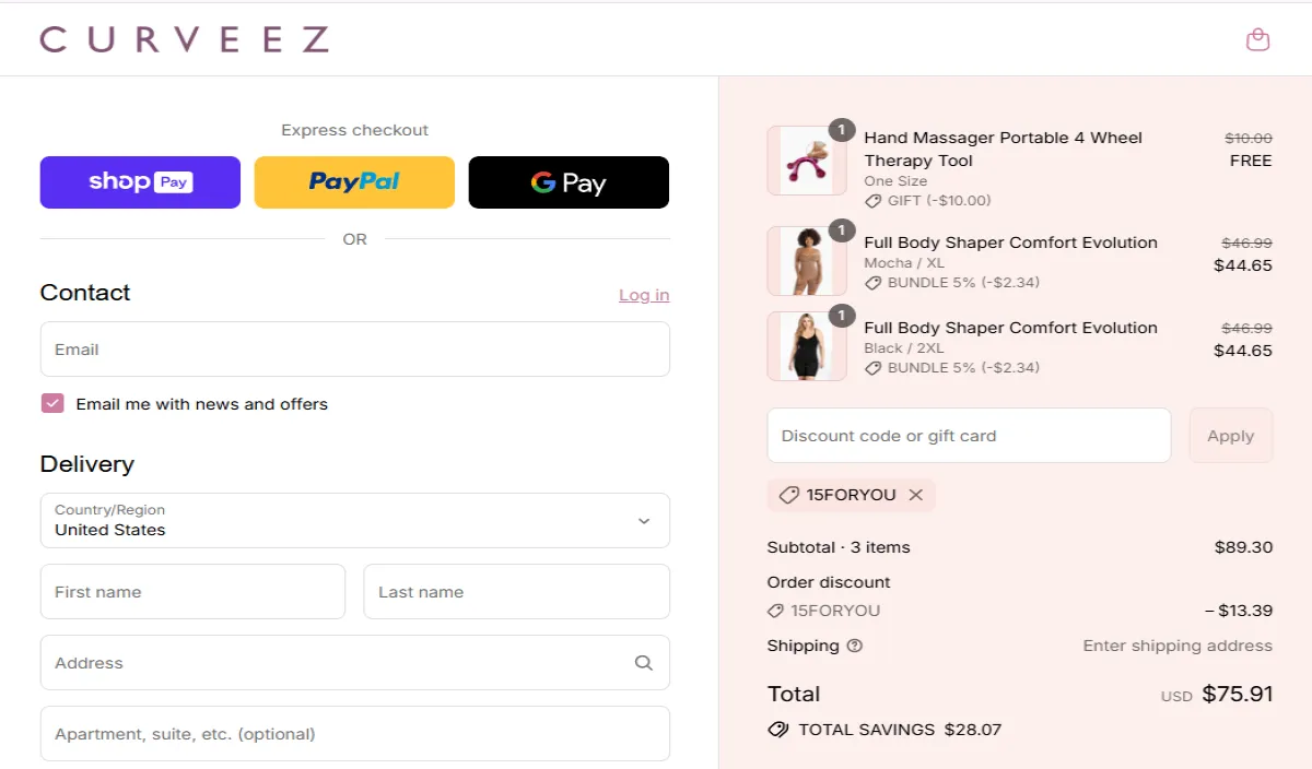 Coupon proof 15FORYOU