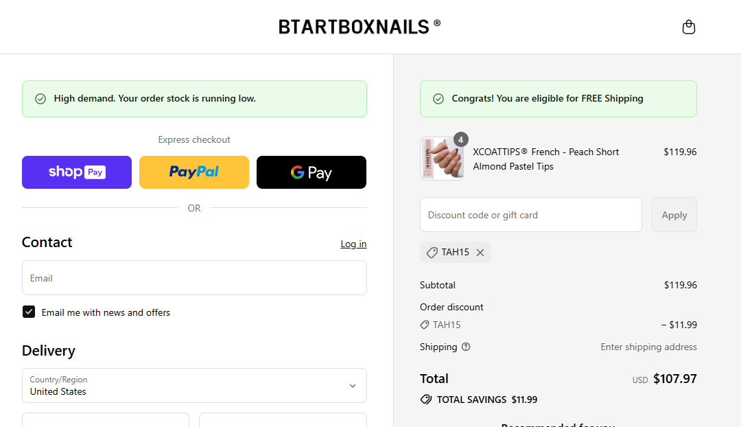 Coupon proof TAH15