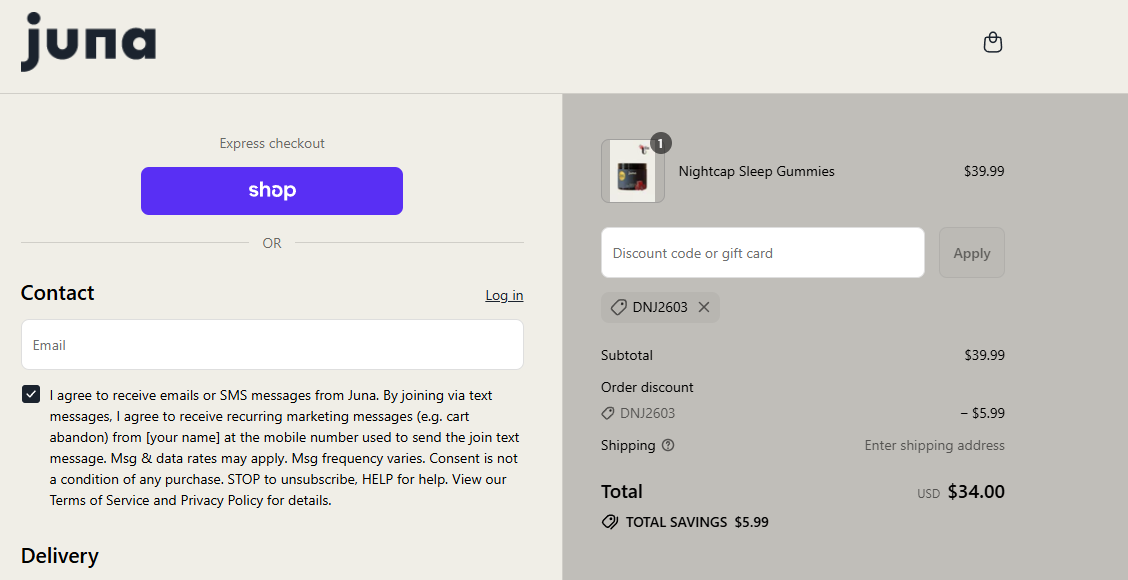 Coupon proof DNJ2603