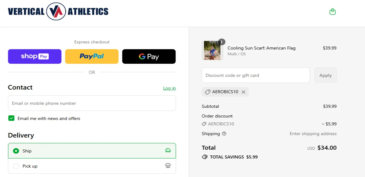 Coupon proof AEROBICS10