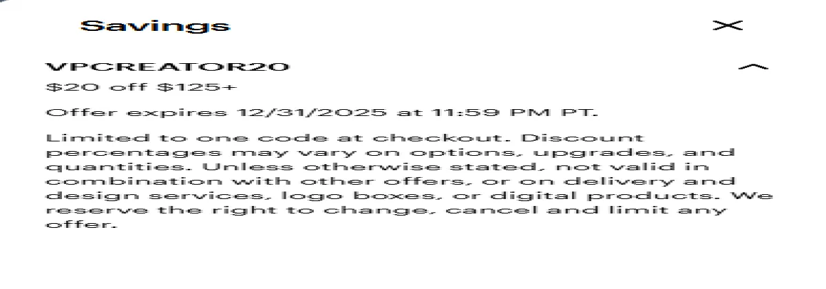 Coupon proof VPCREATOR20