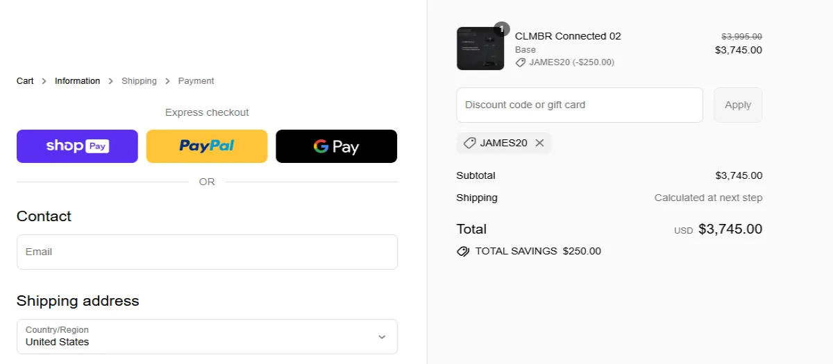 Coupon proof JAMES20