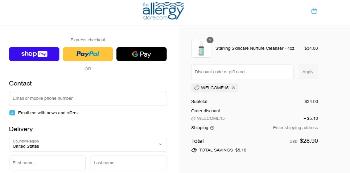 Coupon proof WELCOME15