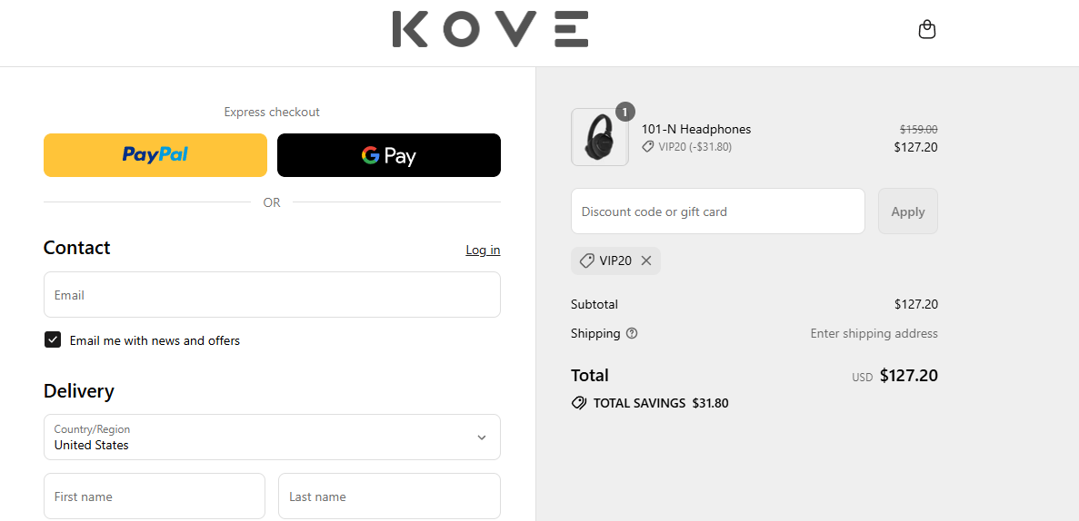 Coupon proof VIP20