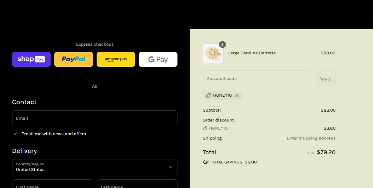 Coupon proof HONEY10