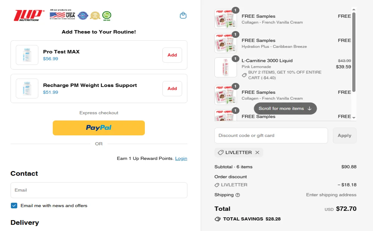 Coupon proof LIVLETTER