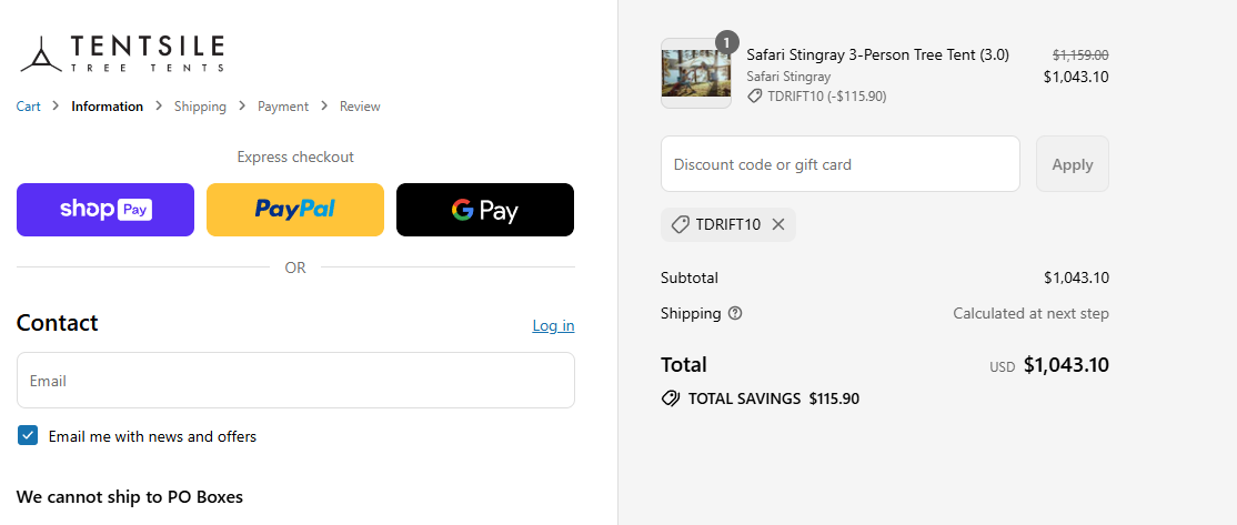 Coupon proof TDRIFT10