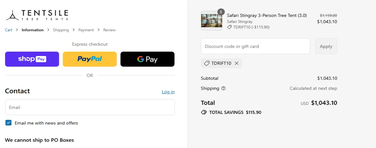 Coupon proof TDRIFT10