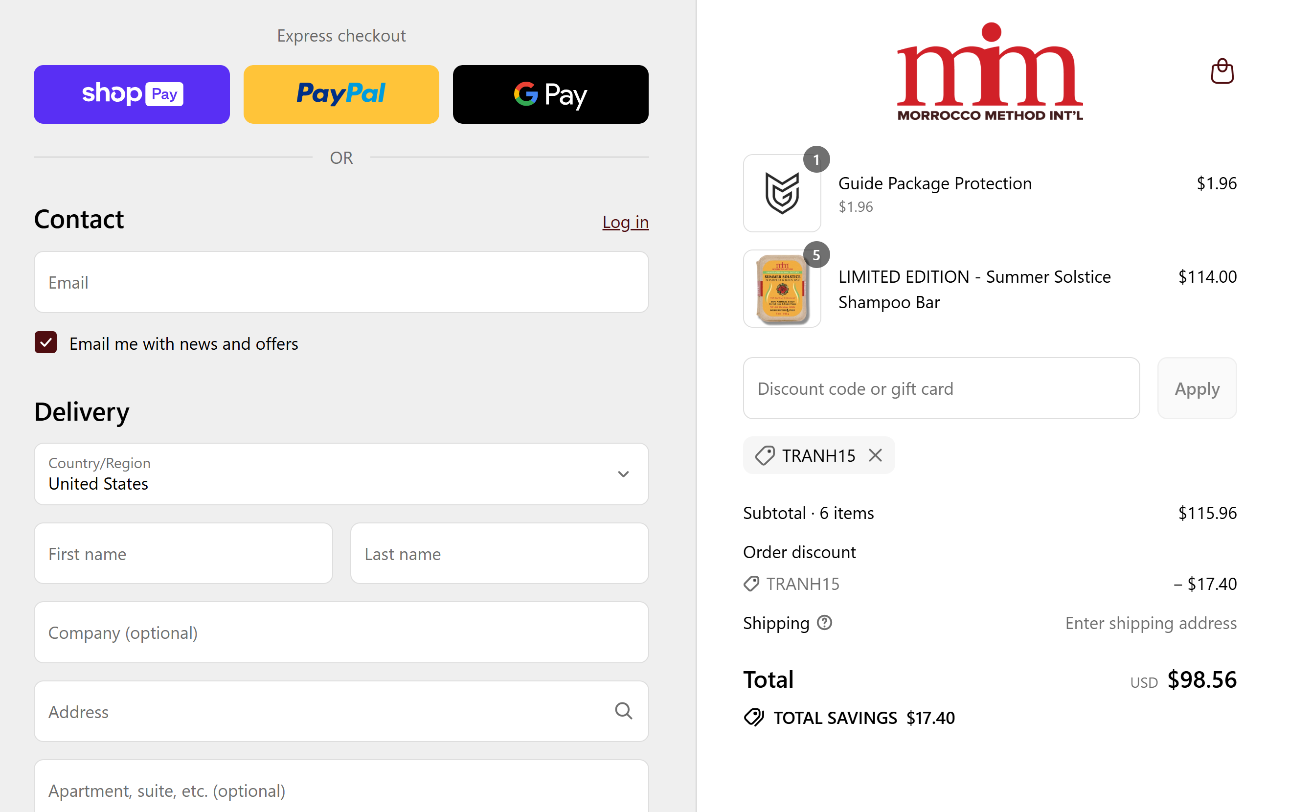 Coupon proof TRANH15