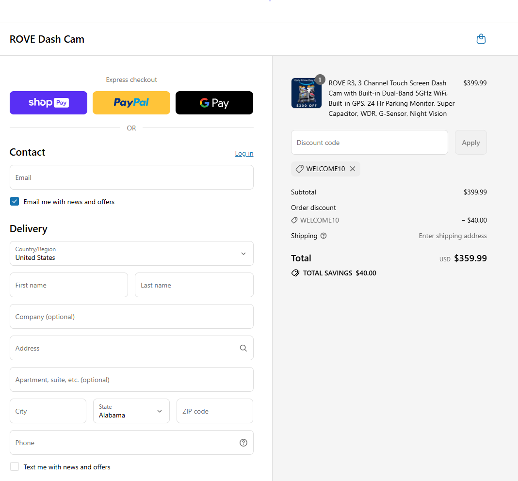 Coupon proof WELCOME10