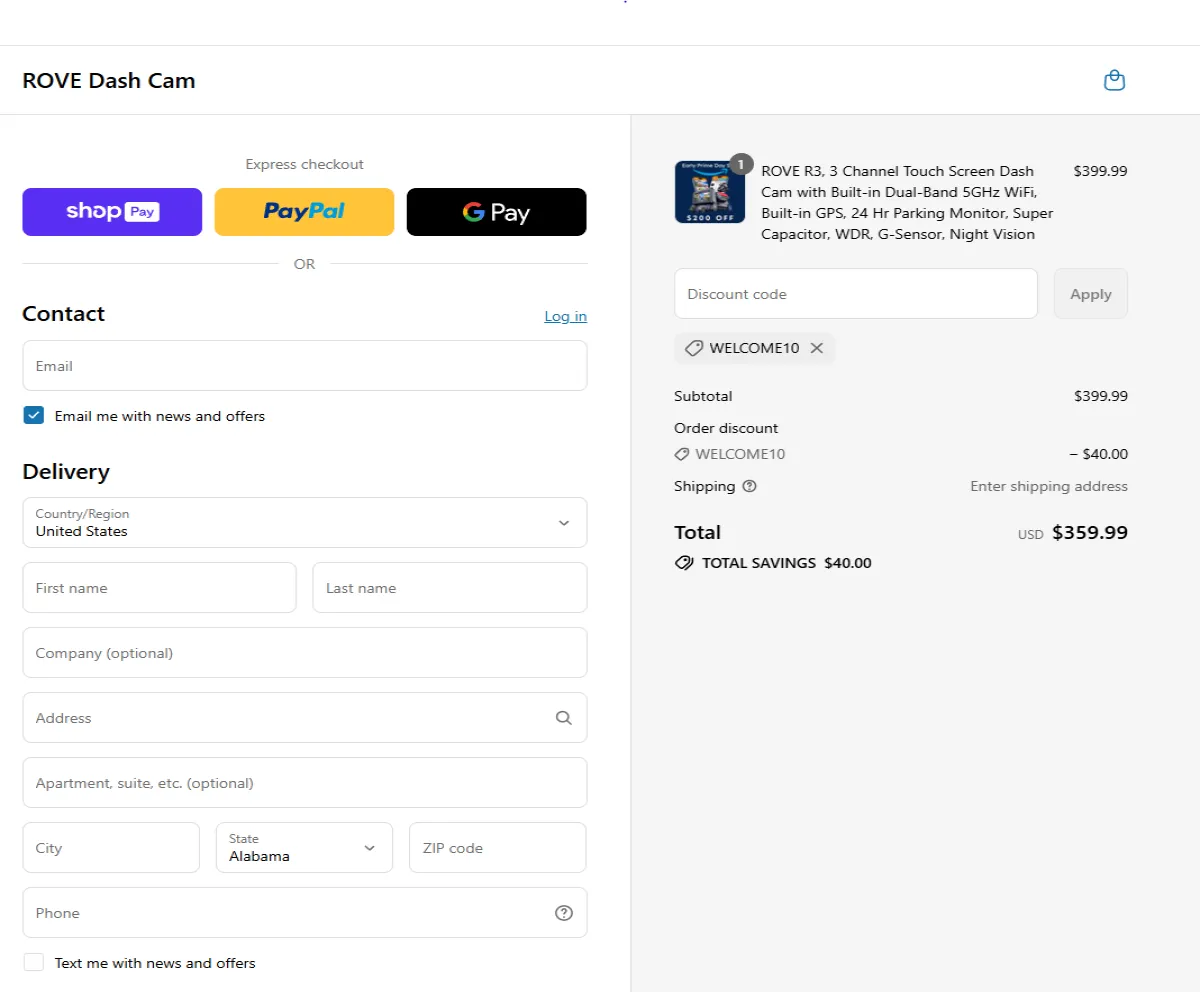 Coupon proof WELCOME10