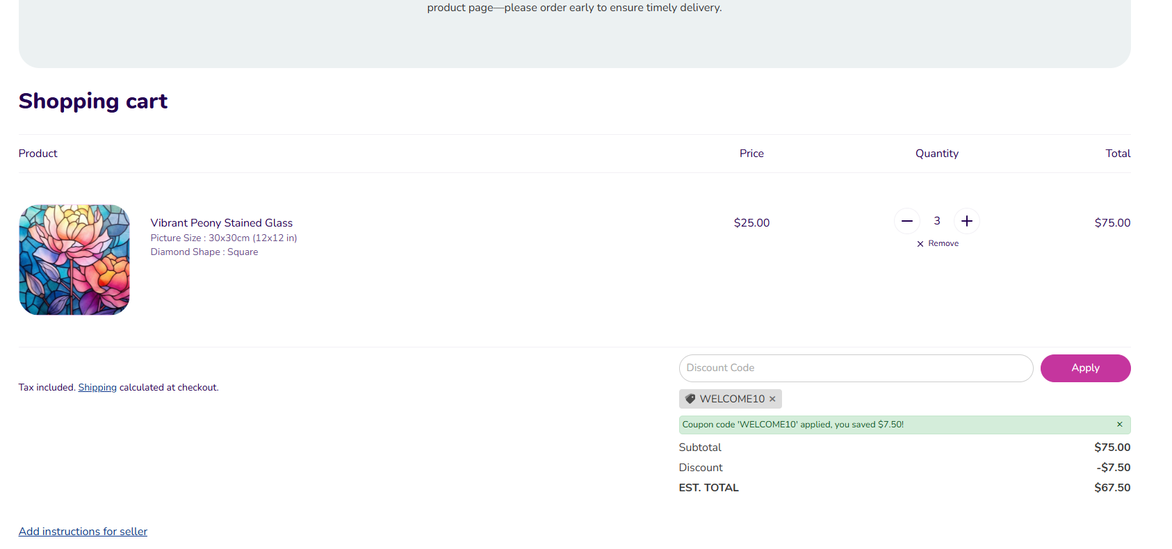 Coupon proof WELCOME10
