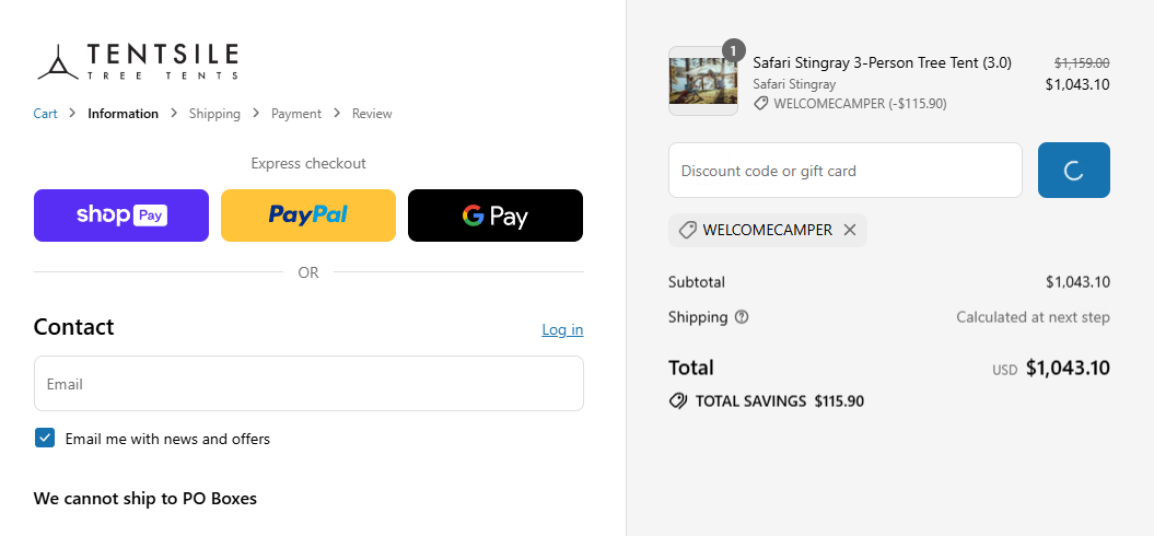 Coupon proof WELCOMECAMPER