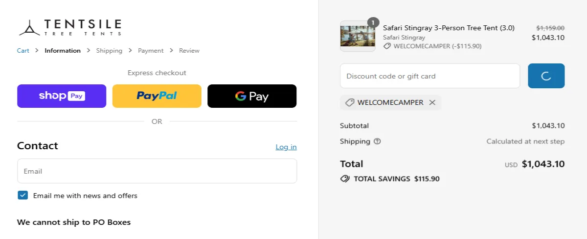 Coupon proof WELCOMECAMPER