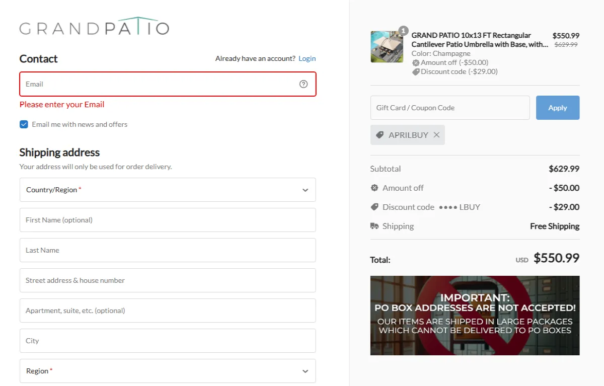 Coupon proof APRILBUY