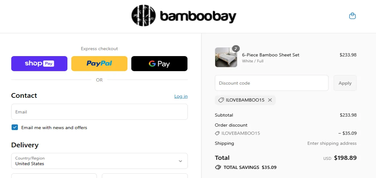 Coupon proof ILOVEBAMBOO15