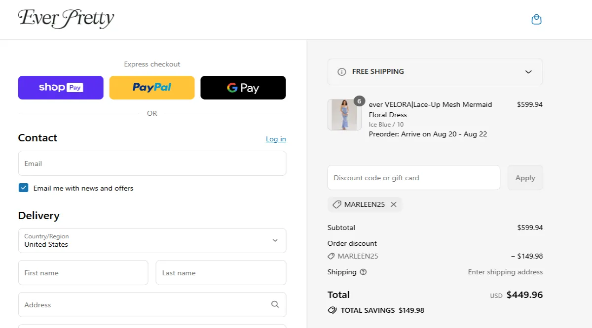 Coupon proof MARLEEN25