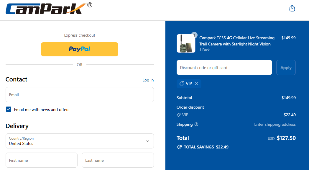 Coupon proof VIP