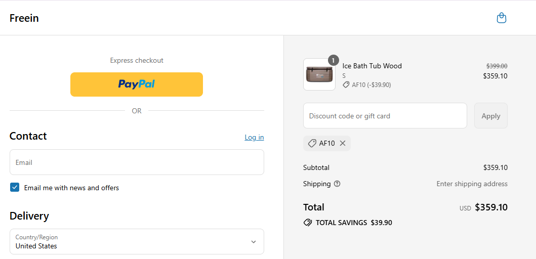 Coupon proof AF10