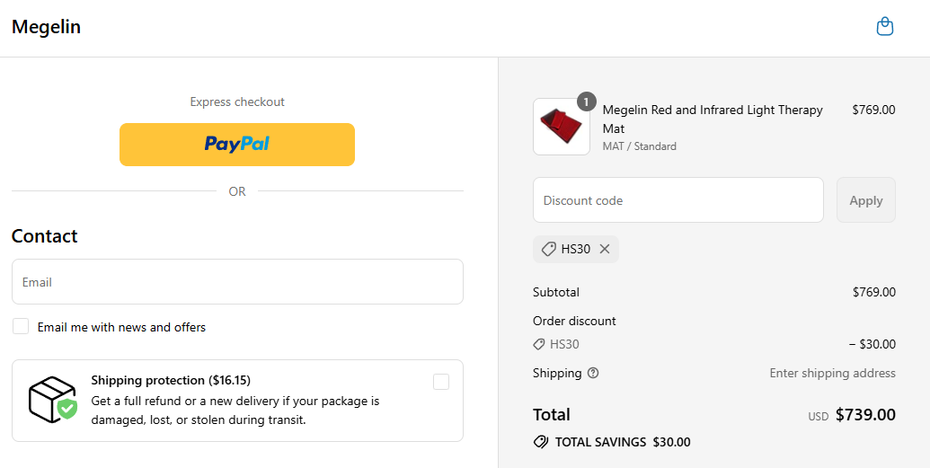 Coupon proof HS30