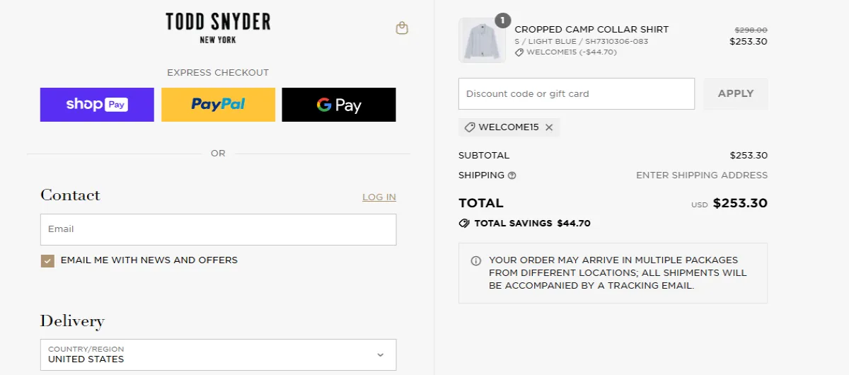 Coupon proof WELCOME15