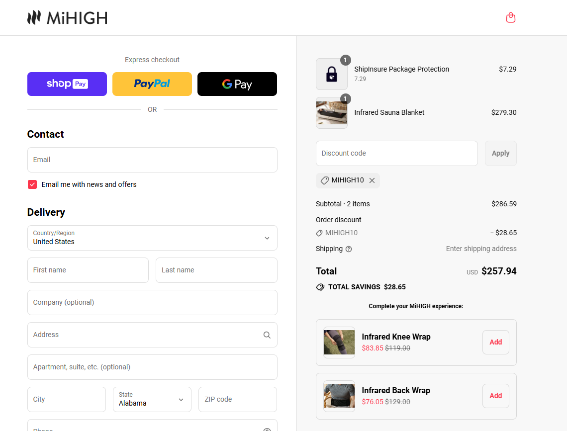 Coupon proof MIHIGH10