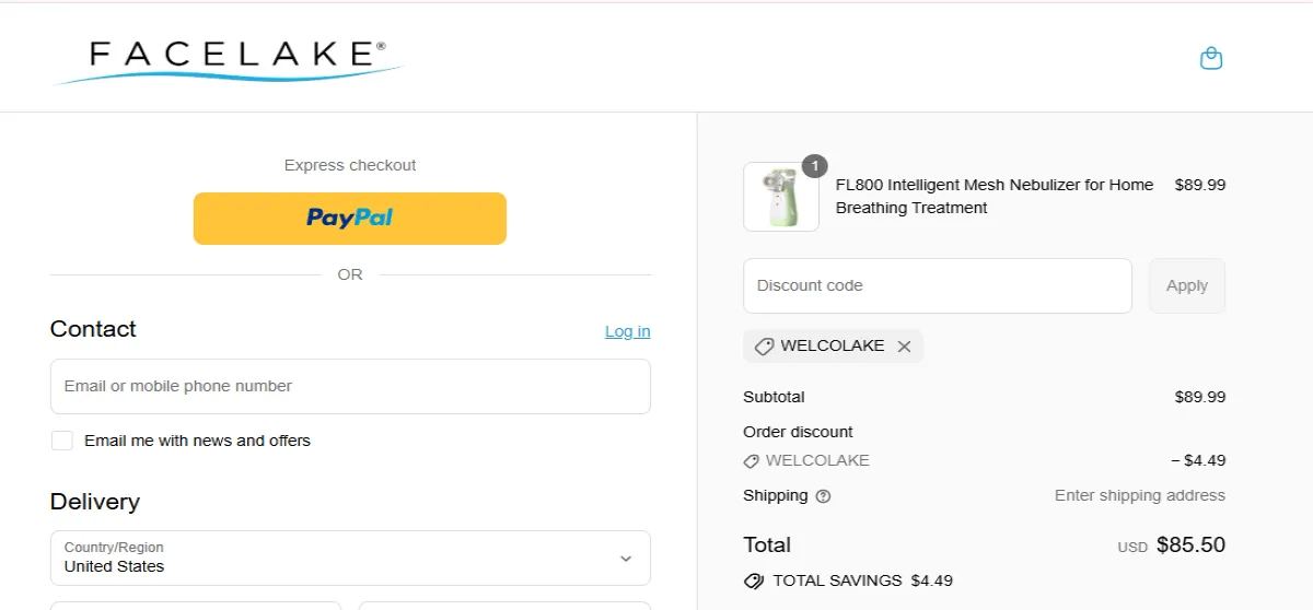 Coupon proof WELCOLAKE