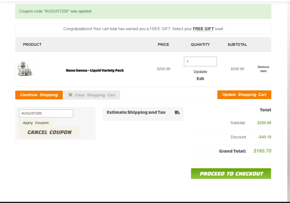 Coupon proof AUGUST200