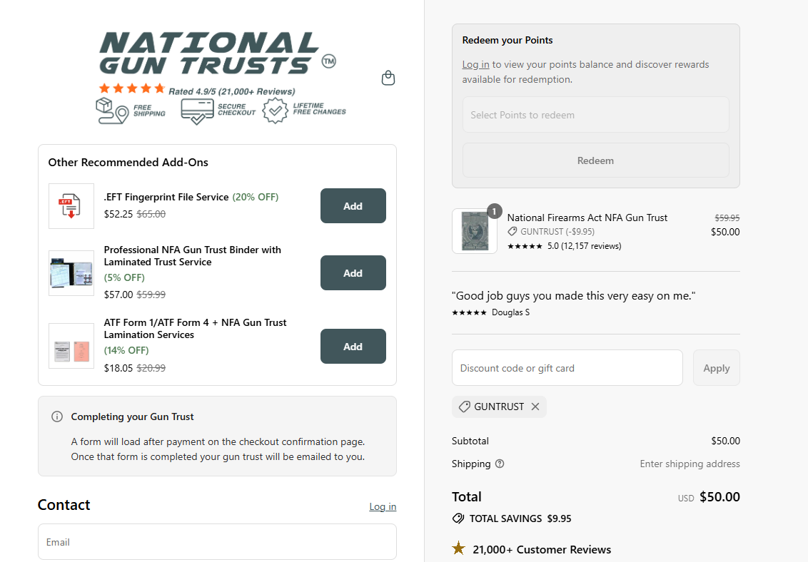 Coupon proof GUNTRUST